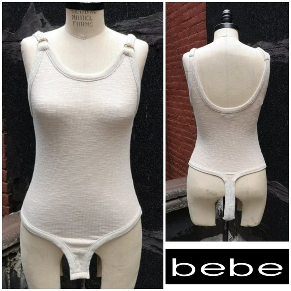 bebe ring detail rib bodysuit